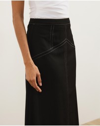 Atmos&Here - Mia Contrast Stitch Maxi Skirt