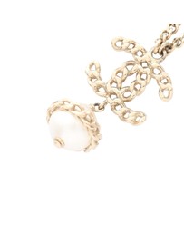 Pre-Loved by Azura Reborn - Pre-Loved Gold Plated Faux Pearl CC Pendant Necklace