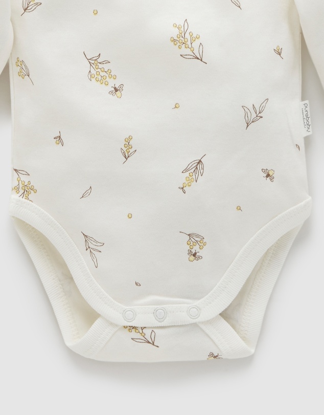 Purebaby - Easy Neck L/S Bodysuit 2 pack-Babies