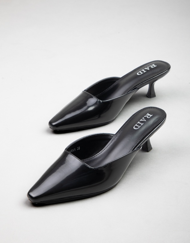RAID - Aarna kitten heeled mules in Black
