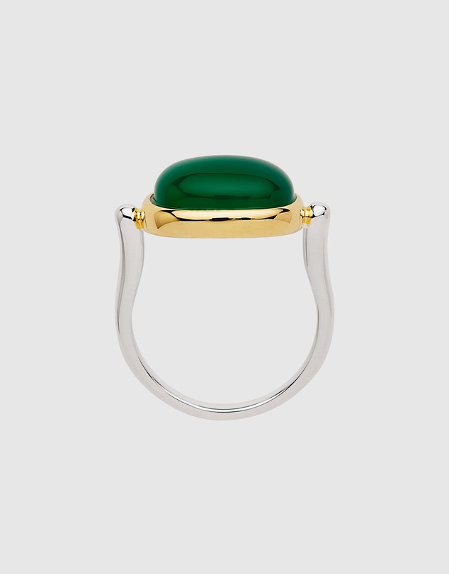 Najo - Fleur Yellow Gold Green Onyx Ring