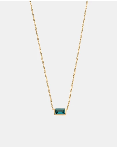 Kirstin Ash - Baguette Birthstone Necklace September London Blue Topaz