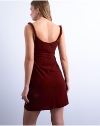TOPSHOP - Twist Shoulder Velvet Cami Mini Dress