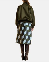 Cynthia Rowley - Silk Wool Midi Skirt