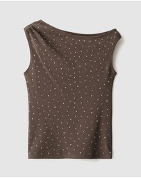 M.N.G - Asymmetrical Top With Rhinestones