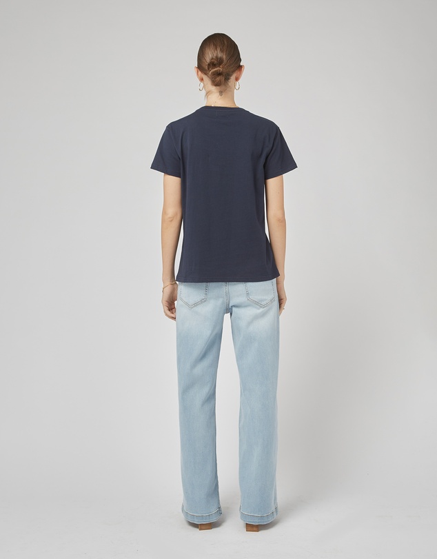 DRICOPER DENIM - Clare Navy Printed Tee