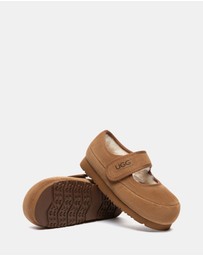 EVERAU - Australian Shepherd Ugg Millie Kids Cow Suede Upper Loafer Oxfords Flats