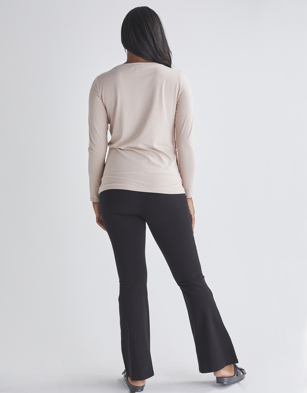 Angel Maternity - Monique Long Sleeve  Nursing Petal Top -Blush Pink