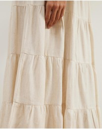 Atmos&Here - Elenora Linen Blend Tier Maxi Skirt