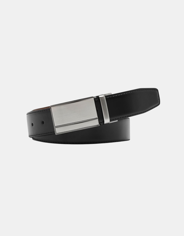Buckle - Cedar. Australian Made Reversible Leather Belt. 35mm width.