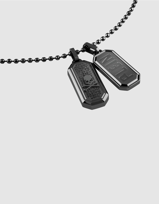 Philipp Plein - PLEIN TAG IP Gun Double Tag Crystal Necklace