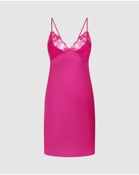Hunkemoller - Short Satin Lace Peonie Slip Dress