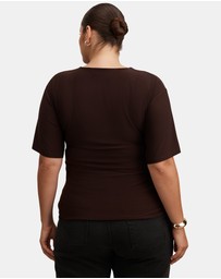 Forever New Curve - Blake Curve Asymmetrical Drape Top