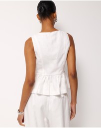 AERE - Kaia Linen Button Front Top