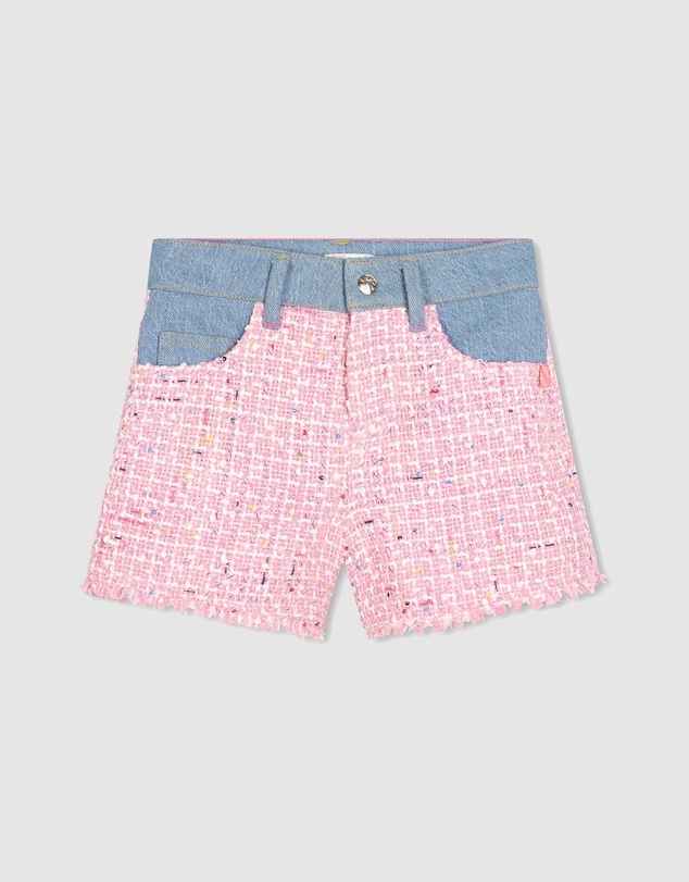 Billieblush - Tweed Denim Shorts - Kids-Teens