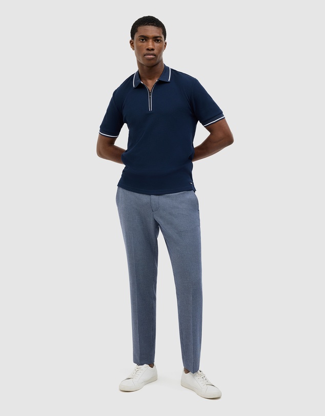 Politix - Morgan Textured Zip-up Polo