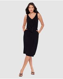 Miraclesuit Shapewear - Tali Sleeveless Knot Waist Shaping Dress With Pockets