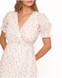 Petal & Pup - Mabella Midi Dress - Peach Ditsy Floral