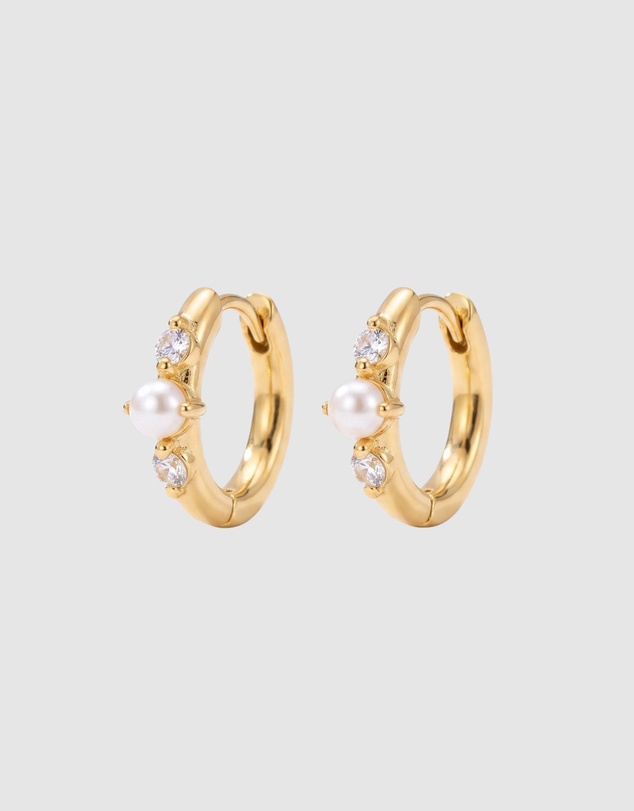 HOUSE OF SLANI - Gold Alma Pearl Hoop Earrings