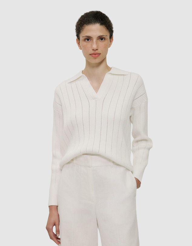 Trenery - Cotton Cashmere Fine Cable Polo