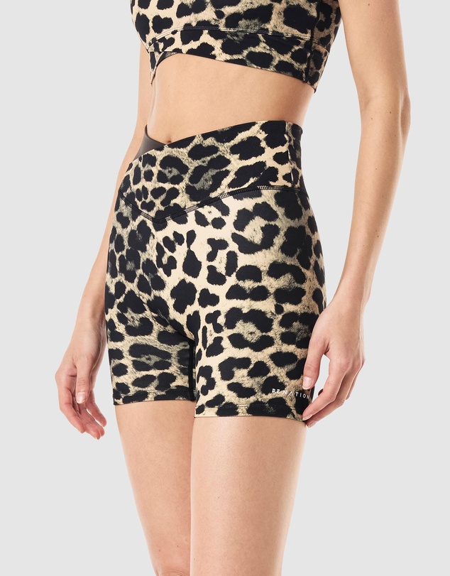 P.E Nation - Leopard Wander 5 Inch Bike Shorts