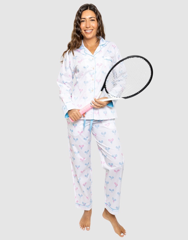 Sant And Abel - Women's Tennis Bows Long PJ Set
