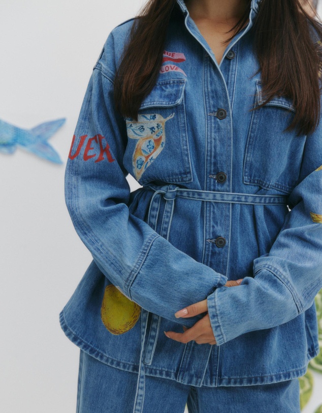 MAKU - Tattoo Denim Shacket