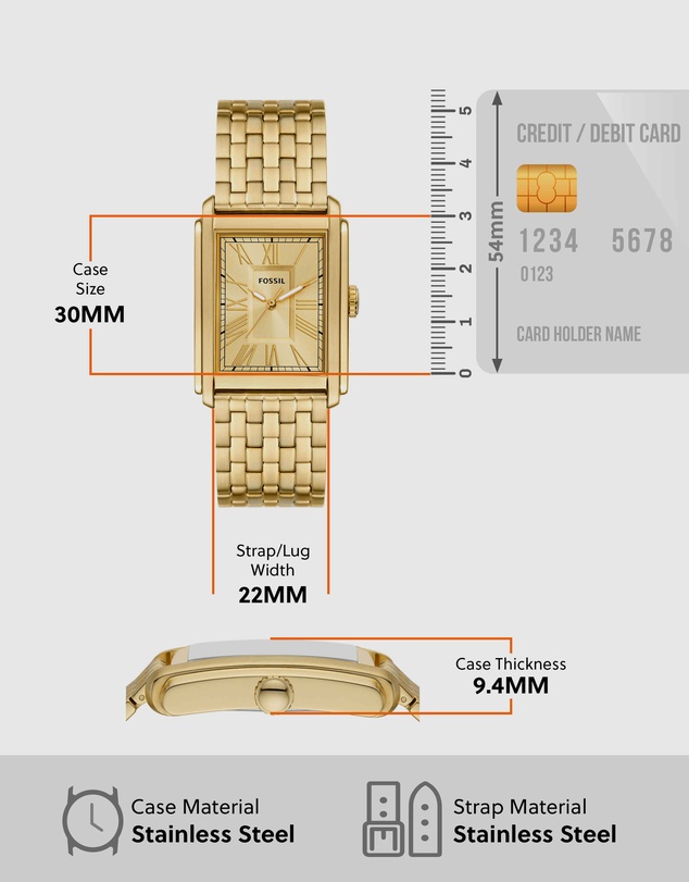 Fossil - Carraway Gold Tone Analogue Watch