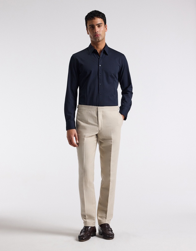Calibre - Textured Knit Stretch Shirt Navy