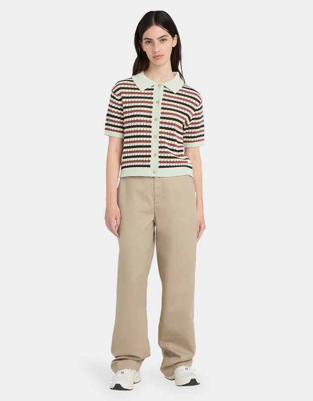 Element - Womens Crochet Stripes Polo Shirt