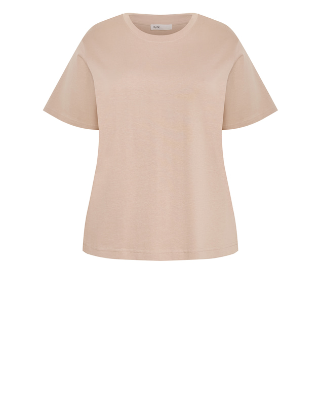 City Chic - Plus size Tahlia Cotton Knit Tee - stone