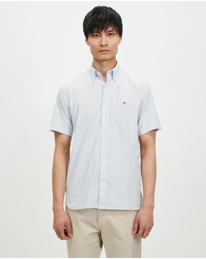 Tommy Hilfiger - 1985 Flex Oxford Stripe SS Shirt