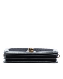 Pre-Loved by Azura Reborn - Pre-Loved Karung Trimmed Knit Intrecciato Knot Clutch On Chain