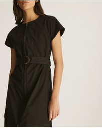 Atmos&Here - Zoe Cotton Twill Belted Midi Dress