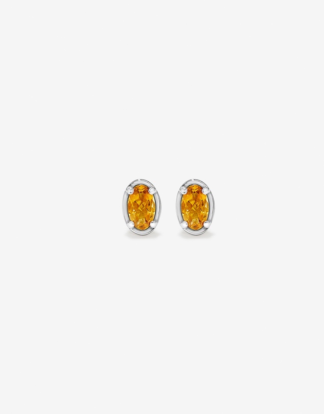 Michael Hill - Oval-Cut Citrine Stud Earrings in Sterling Silver