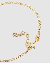 Elli Jewelry - Bracelet Hand Chain Figaro with Crystals in 925 Sterling Silver Gold Plated