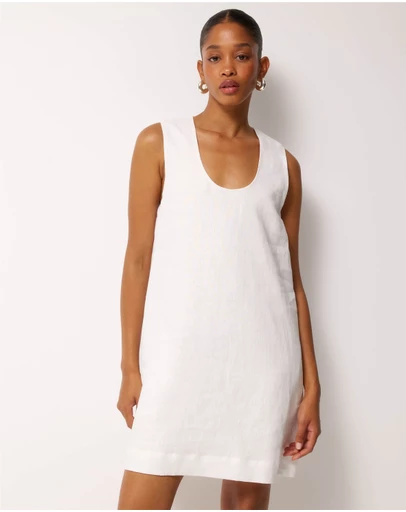 AERE - Orla Linen U-Neck Mini Dress