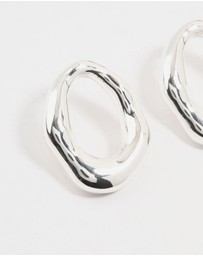 Lovisa - Silver Plated Molten Open Circle Stud Earrings