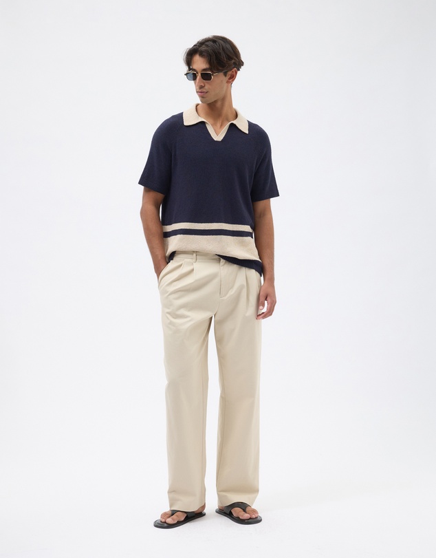 AERE - Organic Cotton Boucle Stripe Polo
