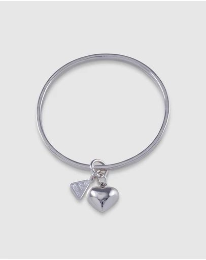 Von Treskow - Flat Edged Bangle With Puffy Heart