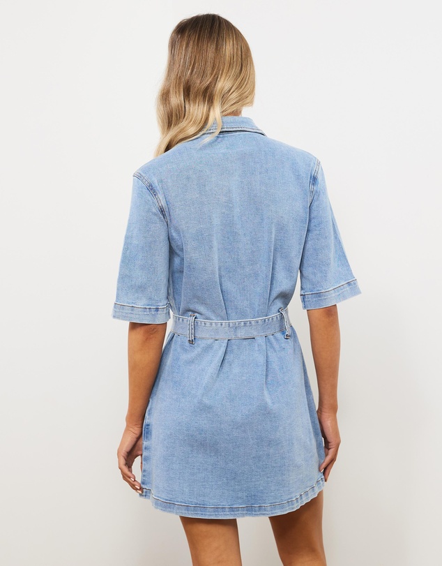Atmos&Here - Zarah Short Sleeve Denim Mini Dress