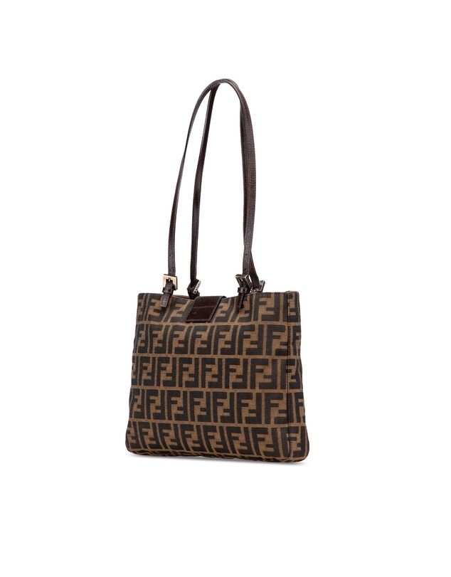 Fendi - Pre-Loved Zucca Canvas Shoulder Bag
