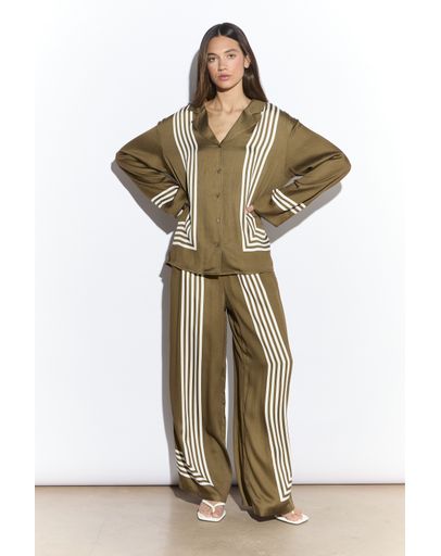 OLIVE CREAM STRIPE