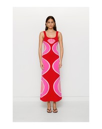 The Wolf Gang - Concha Knit Maxi Dress - Cherry Shell