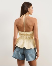 Atmos&Here - Georgia Ruched Cotton Halter Top