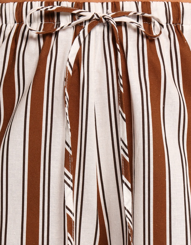 Petal & Pup - Thalia Wide Leg Pant - Chocolate Stripe