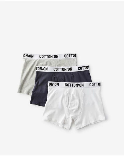 Cotton On - 3 Pack Mens Organic Cotton Trunks