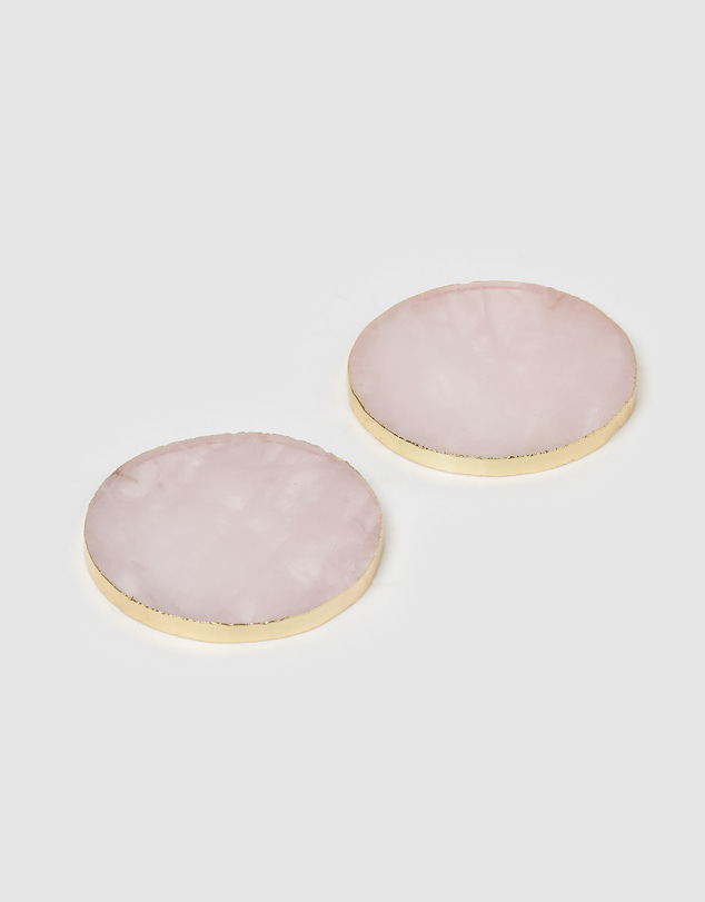 Miz Casa and Co - Rose Quartz Crystal Coasters