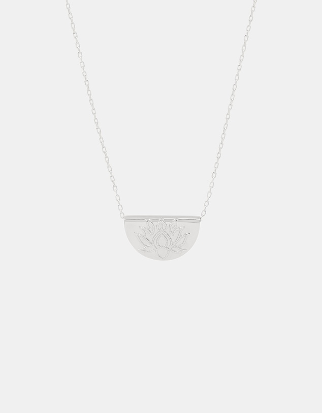 By Charlotte - Silver Lotus Short Necklace