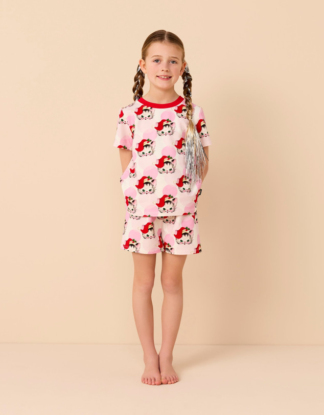 Rock Your Kid - Signature PJ Set in Cream Pink